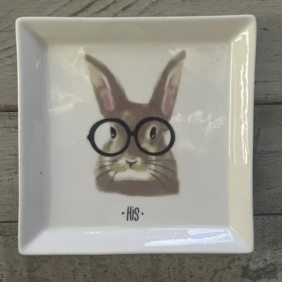 Grace's Teaware, Whimsical Bunny His & Hers Trinket /‎ Serving Small Plates - Picture 6 of 11